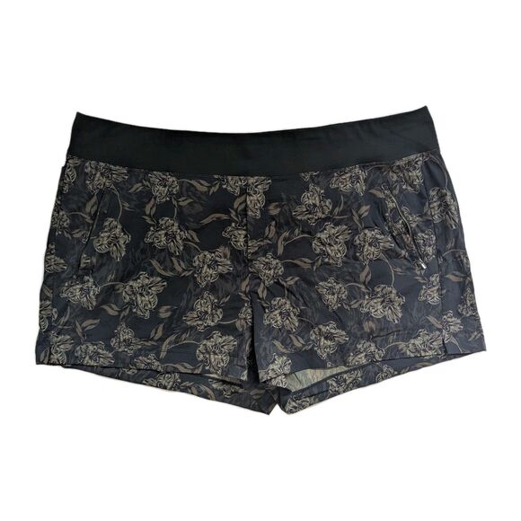 Women's Athleta Trekkie North Printed Shorts Size 26 Ripstop Outdoors Army Green - Picture 1 of 13